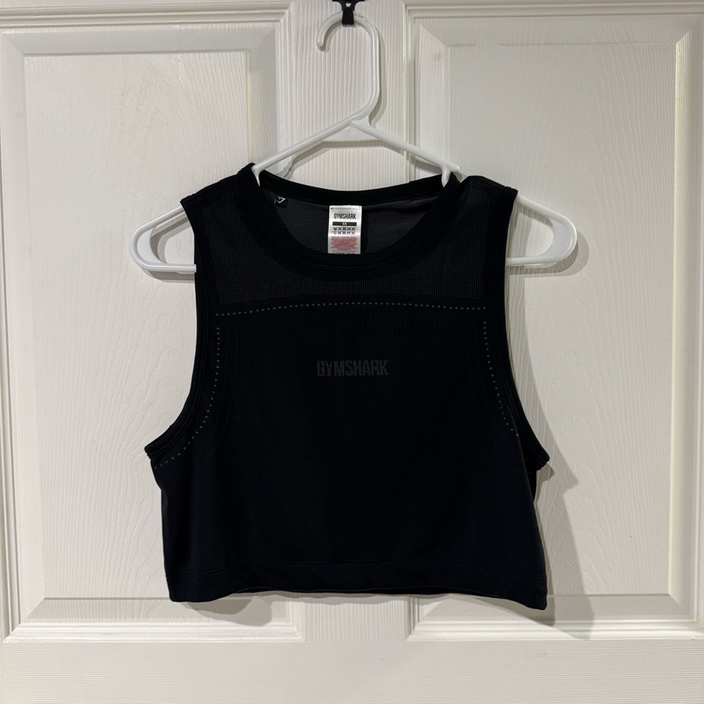 Gymshark Black Sleeveless Crop Top XS